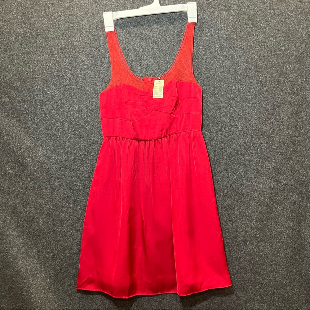 American Eagle Outfitters Red Sleeveless Dress Silk Mesh Top Size 2 New with Tag